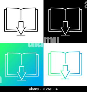 Book download arrow icon features colorful vector element. Enhances digital education library and online learning process. eps 10 Stock Vector
