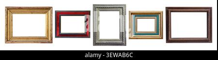 A4 Various antique wooden and golden frames offering space for text or images Stock Photo