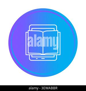 Ebook reader tablet book features colorful vector element. Enhances digital education library and online learning process. eps 10 Stock Vector
