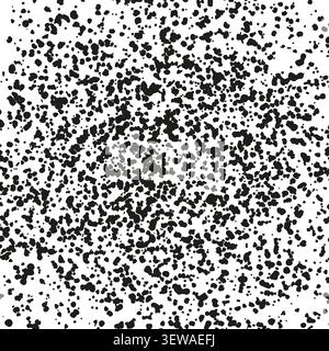 Abstract ink splatter feature black vector pattern. This chaotic dot texture highlights simple modern art layouts. Stock Vector