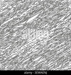 Diagonal scribble line feature black vector pattern. This abstract chaotic scratch represents simple modern art backgrounds. Stock Vector