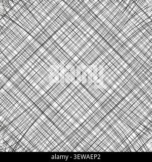 Diagonal scratch line feature black vector pattern. This abstract chaotic scribble represents simple modern art layouts. Stock Vector