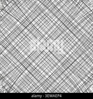 Diagonal scratch line feature black vector pattern. This abstract chaotic scribble represents simple modern art layouts. Stock Vector