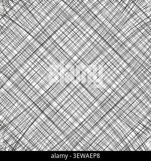 Diagonal scratch line feature black vector pattern. This abstract chaotic scribble represents simple modern art layouts. Stock Vector