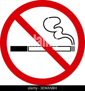 No smoking and vaping sign. Vector prohibited sign no smoking. Stock Vector