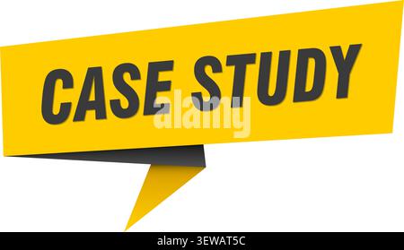 case study speech bubble, label, sticker, sign template. case study banner Stock Vector