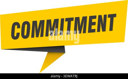 commitment speech bubble, label, sticker, sign template. commitment banner Stock Vector