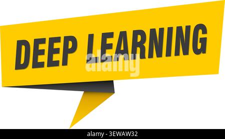 deep learning speech bubble, label, sticker, sign template. deep learning banner Stock Vector