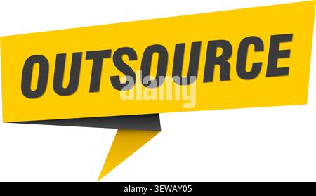 outsource speech bubble, label, sticker, sign template. outsource banner Stock Vector