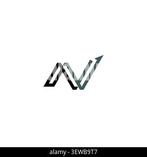 Letter N or AV and Arrow logo or icon design Stock Vector