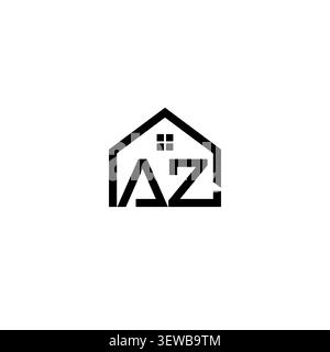 Letter AZ and House logo or icon design Stock Vector