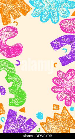 Chalk vertical light frame border elements with grunge texture. Stock Vector