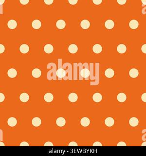 Orange Polka Dot Symmetrical Seamless Pattern Stock Vector
