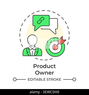 Product owner multi color concept icon Stock Vector
