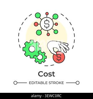Cost multi color concept icon Stock Vector