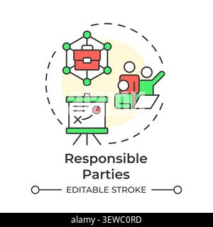 Responsible parties multi color concept icon Stock Vector