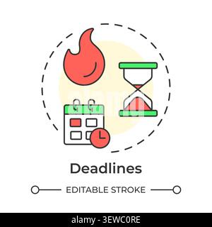 Deadlines multi color concept icon Stock Vector
