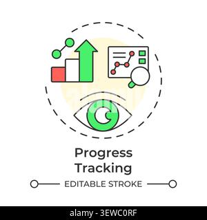 Progress tracking multi color concept icon Stock Vector