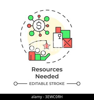Resources needed multi color concept icon Stock Vector