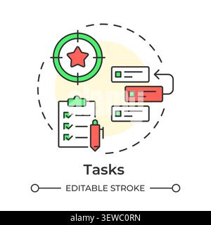 Tasks multi color concept icon Stock Vector