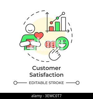 Customer satisfaction multi color concept icon Stock Vector