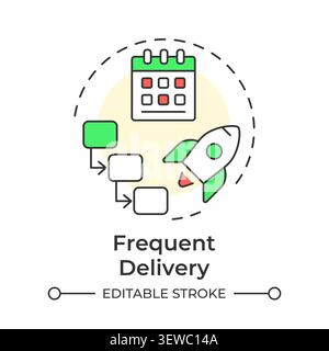 Frequent delivery multi color concept icon Stock Vector