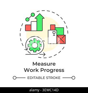 Measure work progress multi color concept icon Stock Vector