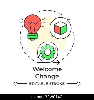 Welcome change multi color concept icon Stock Vector