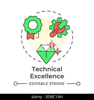 Technical excellence multi color concept icon Stock Vector