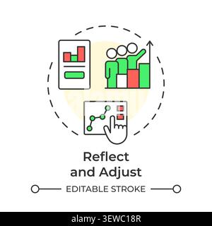 Reflect and adjust multi color concept icon Stock Vector