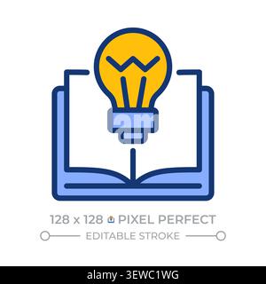 Knowledge pixel perfect line color icon Stock Vector