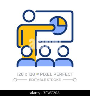 Presentation pixel perfect line color icon Stock Vector