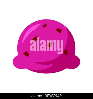 Pink ice cream scoop illustration Stock Vector