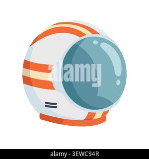 Astronaut Helmet with Orange Stripes Illustration Stock Vector