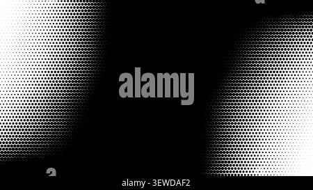 Abstract monochrome pattern featuring fading halftone dots on a dark background Stock Vector