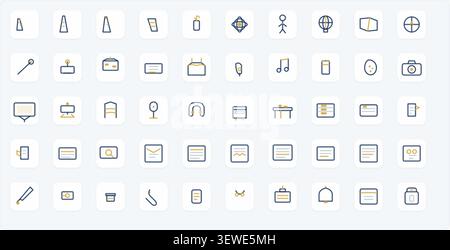 Extended Education & E-learning Icon Pack – Professional Gold-Accented Icon Style Stock Vector