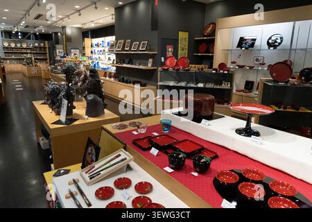 Ryukyu lacquerware Shiki items displayed on sale in a craft shop in Naha City, Okinawa, Japan Stock Photo