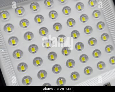 Close-up view of an electronic board with bunch of LED modules Stock Photo