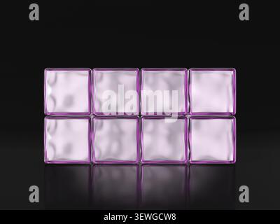 Glass cubes on a black background. 3d illustration. Stock Photo
