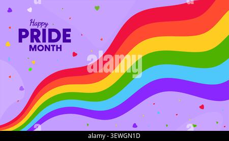 Pride Month 2026 Celebration Poster, LGBTQ+ Pride Celebration Design 2026 Stock Vector
