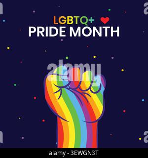Pride Month 2026 Modern Abstract Background, Creative Vector Illustration Stock Vector