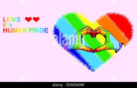 Pride Month 2026 Celebration Poster, LGBTQ+ Pride Celebration Design 2026 Stock Vector