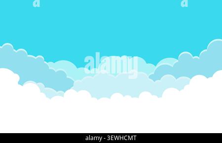 Minimalist Cartoon Cloudscape Background Stock Vector