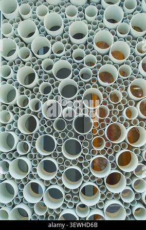 Abstract geometric background made of repeating circular shapes creating clean modern pattern Stock Photo