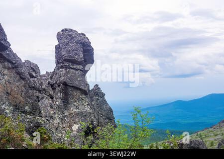 Mountain landscape with rocks in the summer. Russia. Stock Photo
