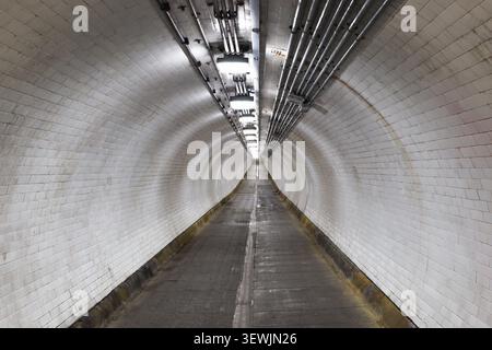 Inside the historic Greenwich foot tunnel in London Stock Photo
