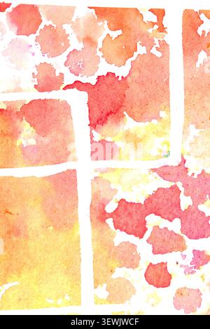 Vibrant rainbow watercolour paint circles dots and spots on white background Stock Photo