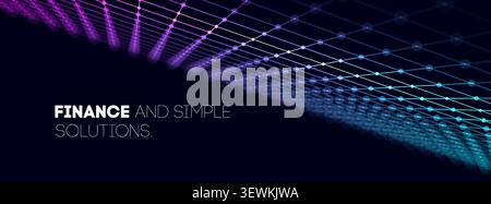Neon grid tech and game background abstract with bg arcade retro. Digital line futuristic and pattern purple blue with space 3d vr. 80s hud light and Stock Vector