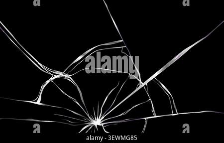Broken glass crack pattern. Vector illustration Stock Vector