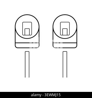 Two usb cable connectors outline illustration with connector, electronic Stock Vector